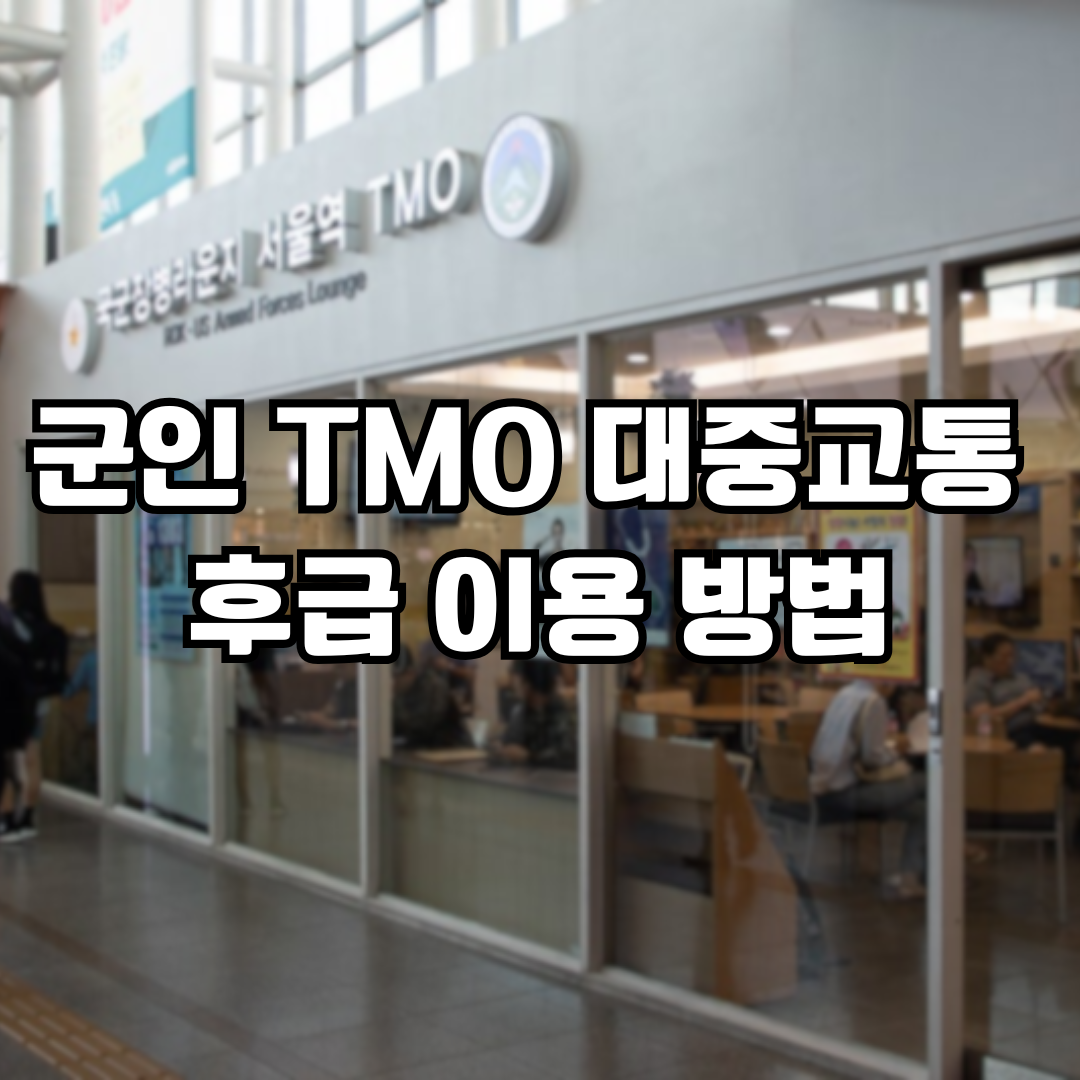 군인 TMO 대중교통 후급 이용 방법