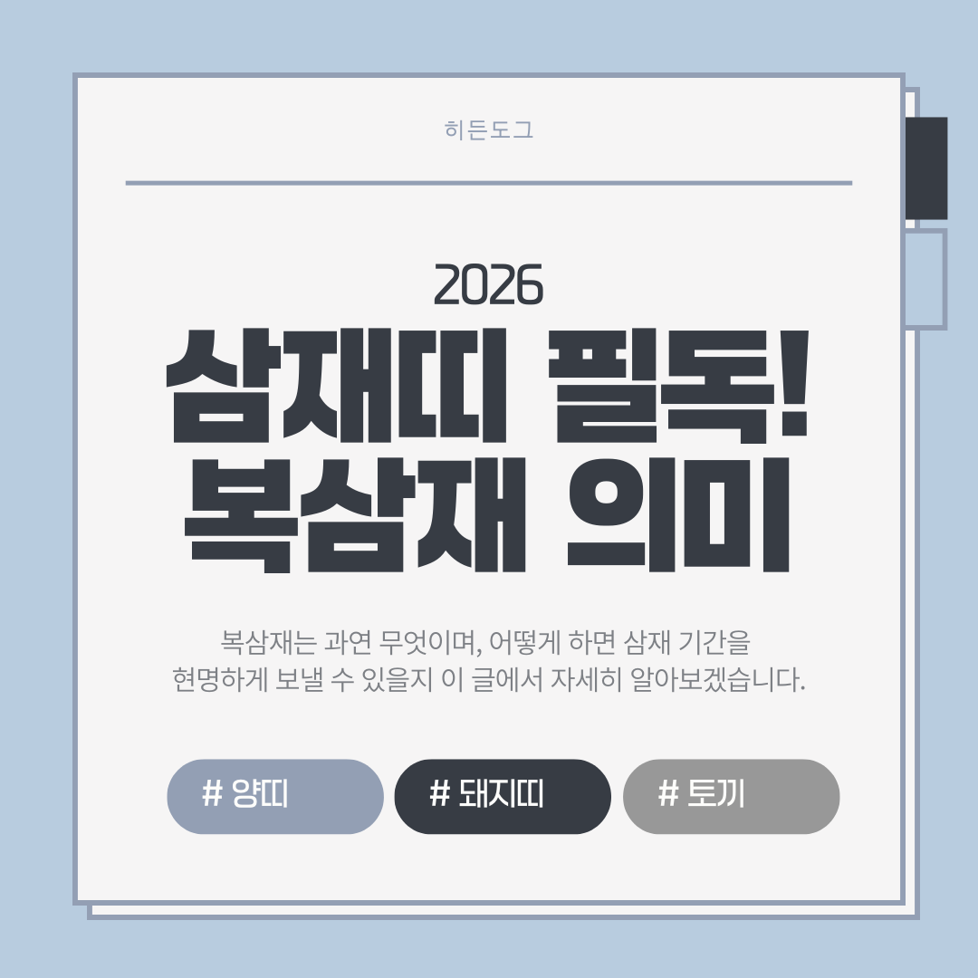 2026년 삼재띠, 복삼재 의미?