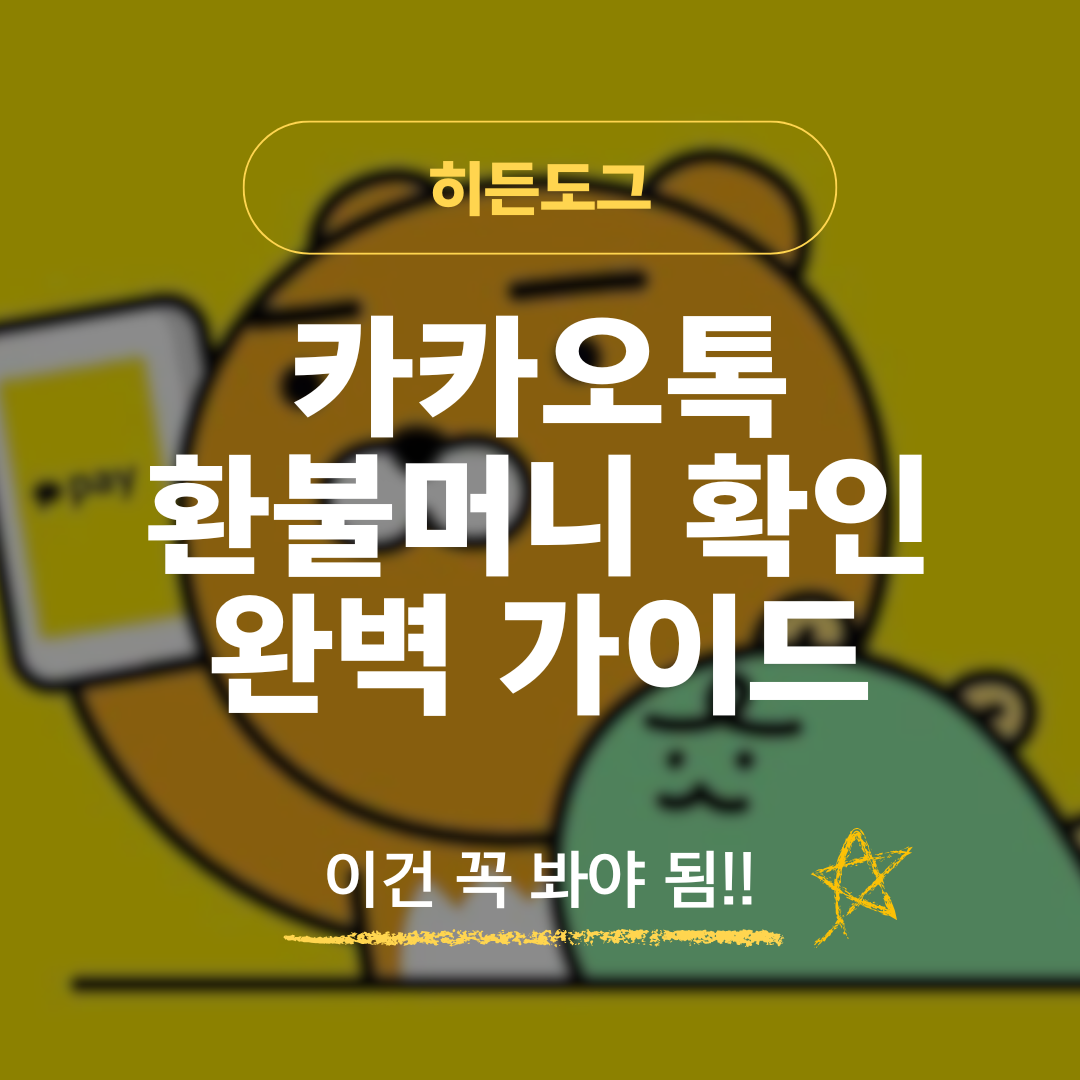카카오톡 환불머니 확인 방법