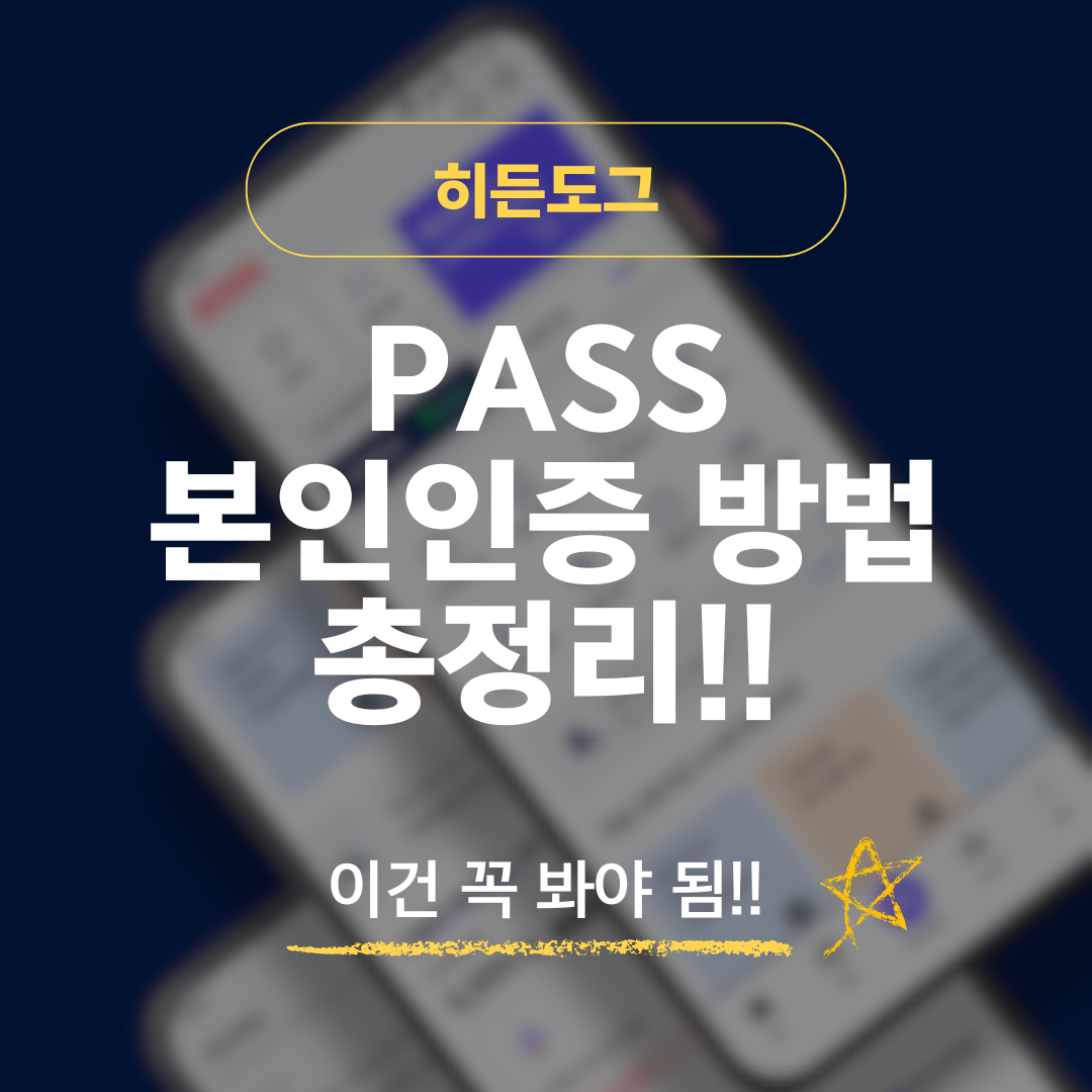 PASS 본인인증 방법, 앱 설치 총정리
