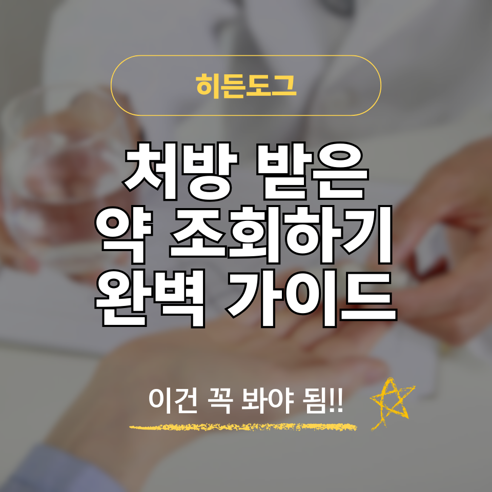 처방 받은 약 조회 방법 및 처방전 사이트