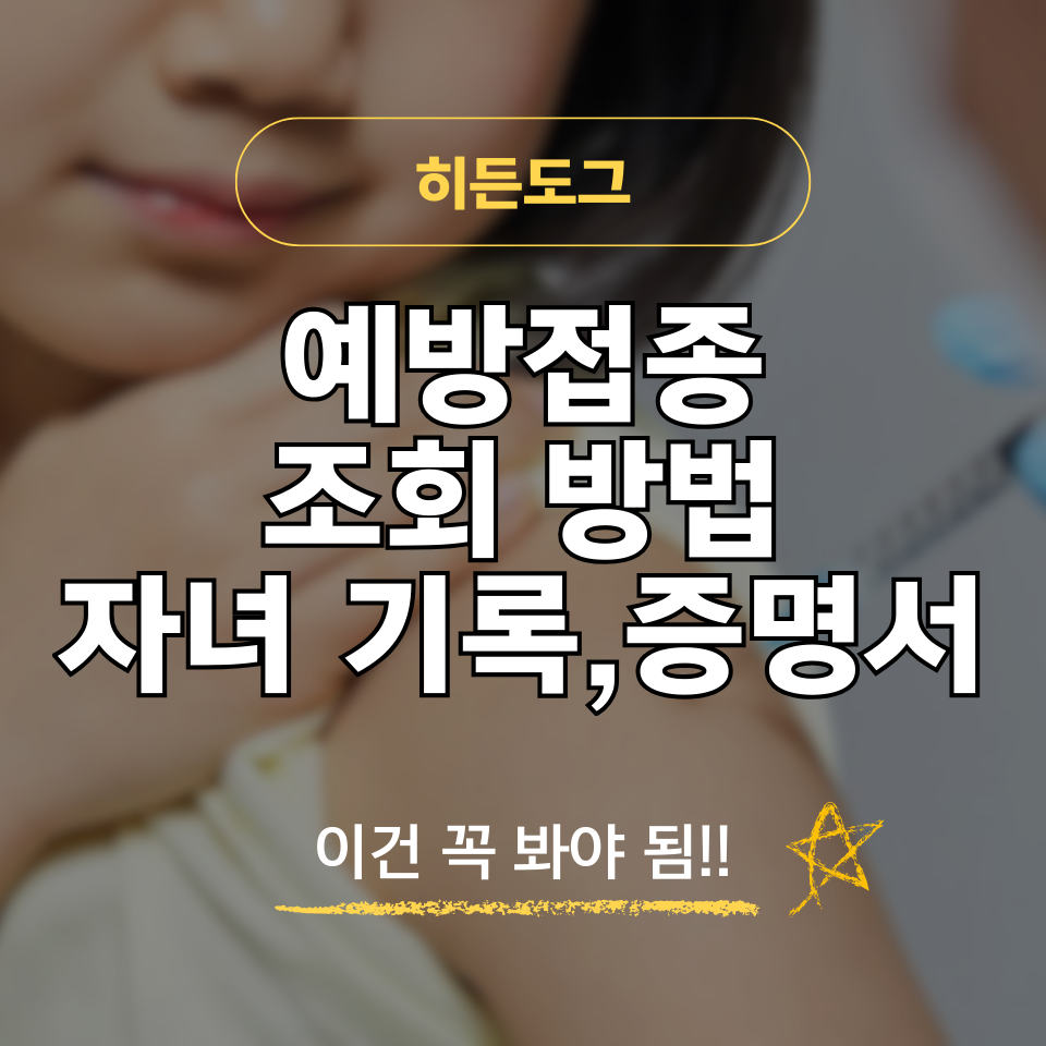 예방접종 조회 방법 및 자녀 기록 증명서 발급