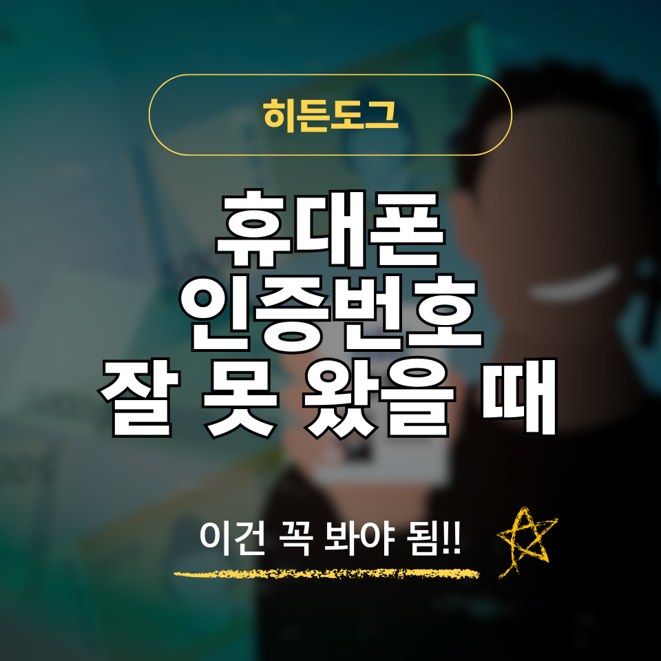 휴대폰 인증번호 문자 잘못 왔을 때 대처방법