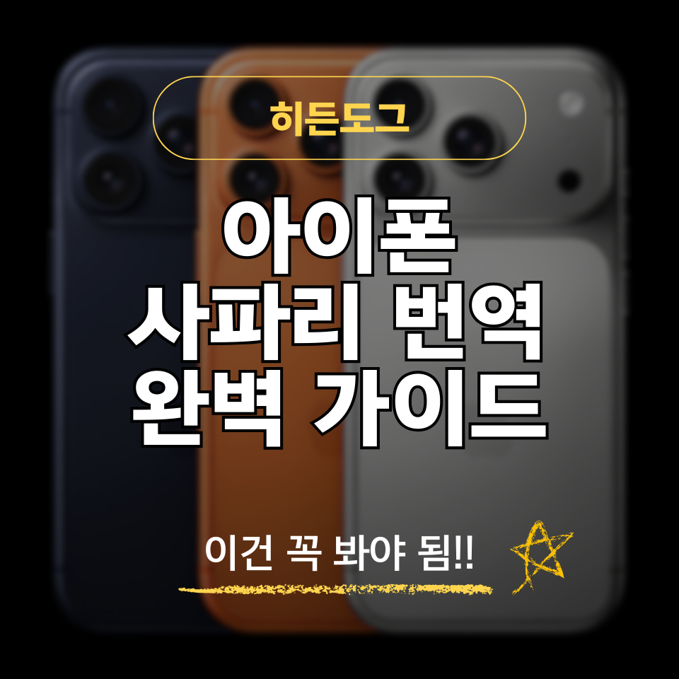 아이폰 사파리 번역 사용 방법