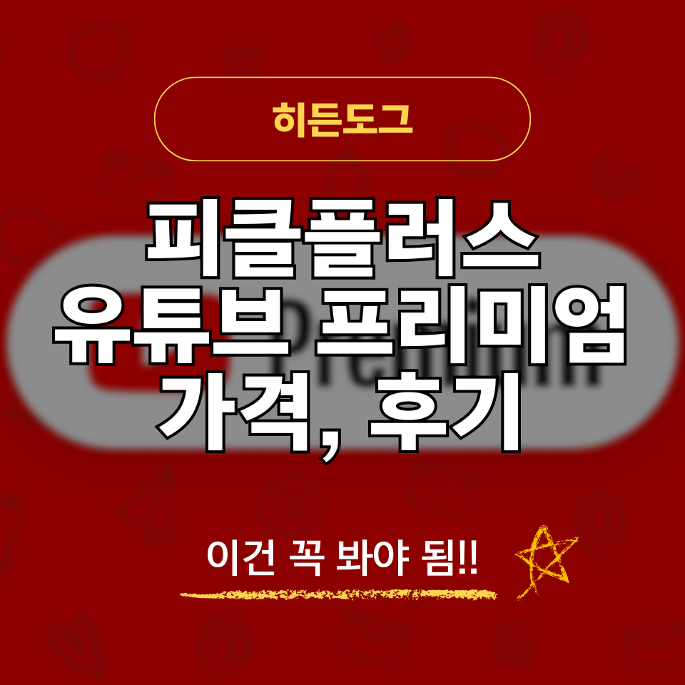 피클플러스 유튜브 프리미엄 가격 및 파티원 매칭