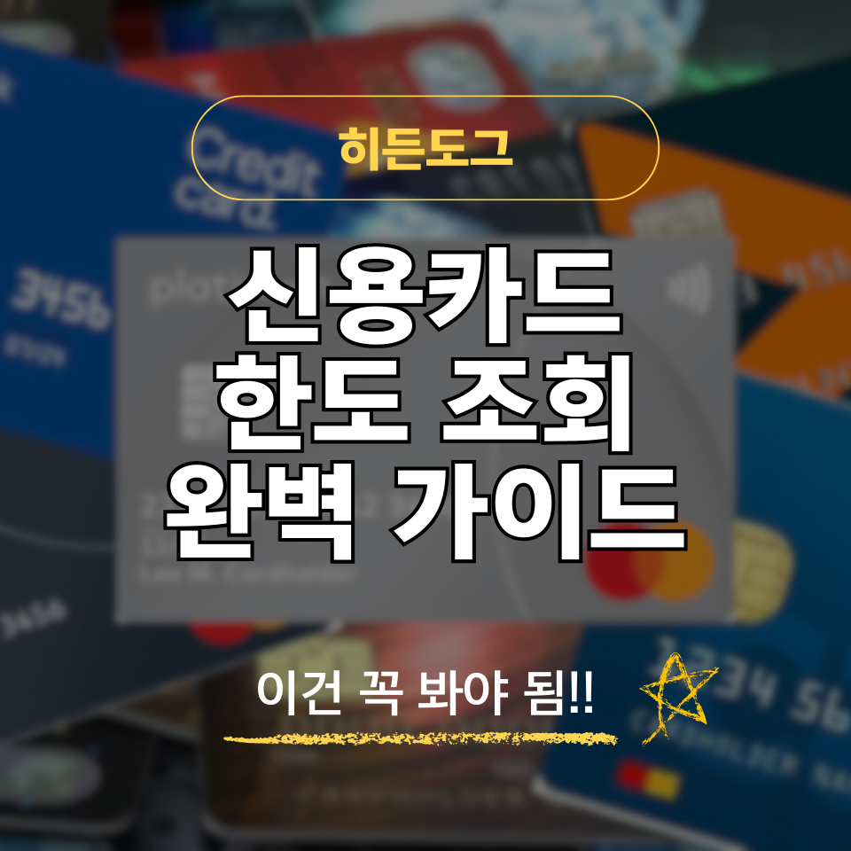 신용카드 한도 조회 및 확인 방법